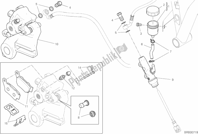 Tutte le parti per il Sistema Frenante Posteriore del Ducati Scrambler Icon Brasil 803 2020